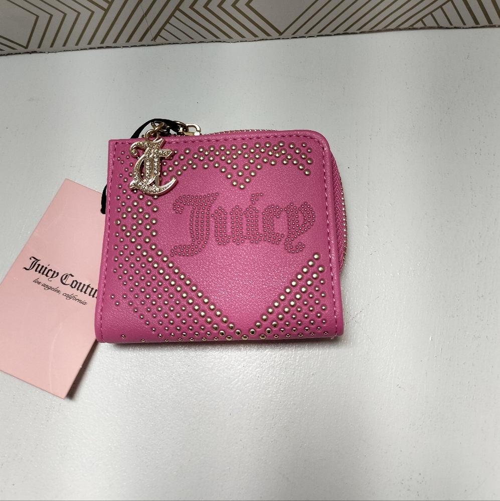 Juicy Couture Pink Studded bi fold Wallet NWT
